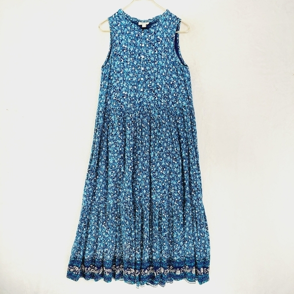 Style & Co. Dresses & Skirts - Style & Co Blue Floral Summer Sleeveless Lagenlook Maxi Ruffle Dress P1628